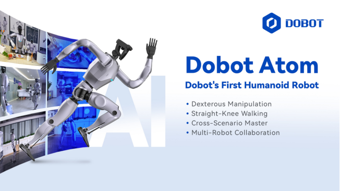 Dobot Atom: The First Humanoid Robot with Dexterous Manipulation & Straight-Knee Walking